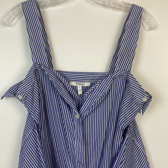 Derek Lam 10 Crosby Tie Front Paneled Striped Mini Dress Size 10 - Picture 3 of 10